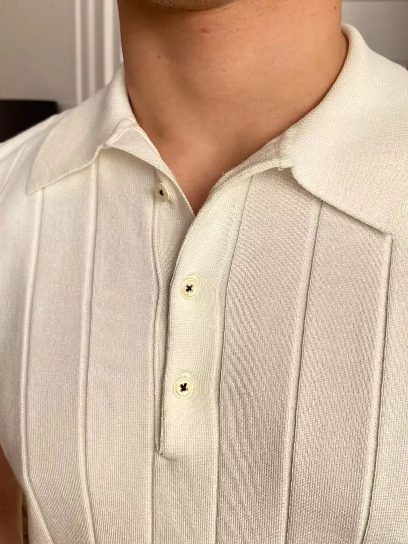 Men's Plus Size Slim Fit Knitted Polo Shirt