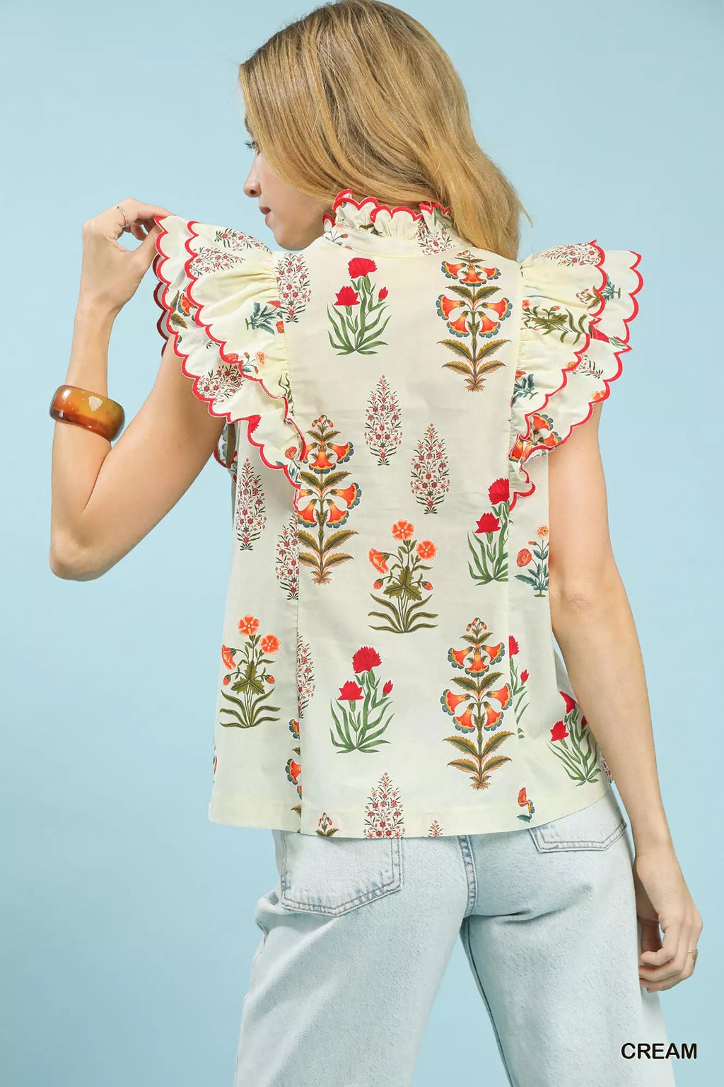 Block Floral Print Top