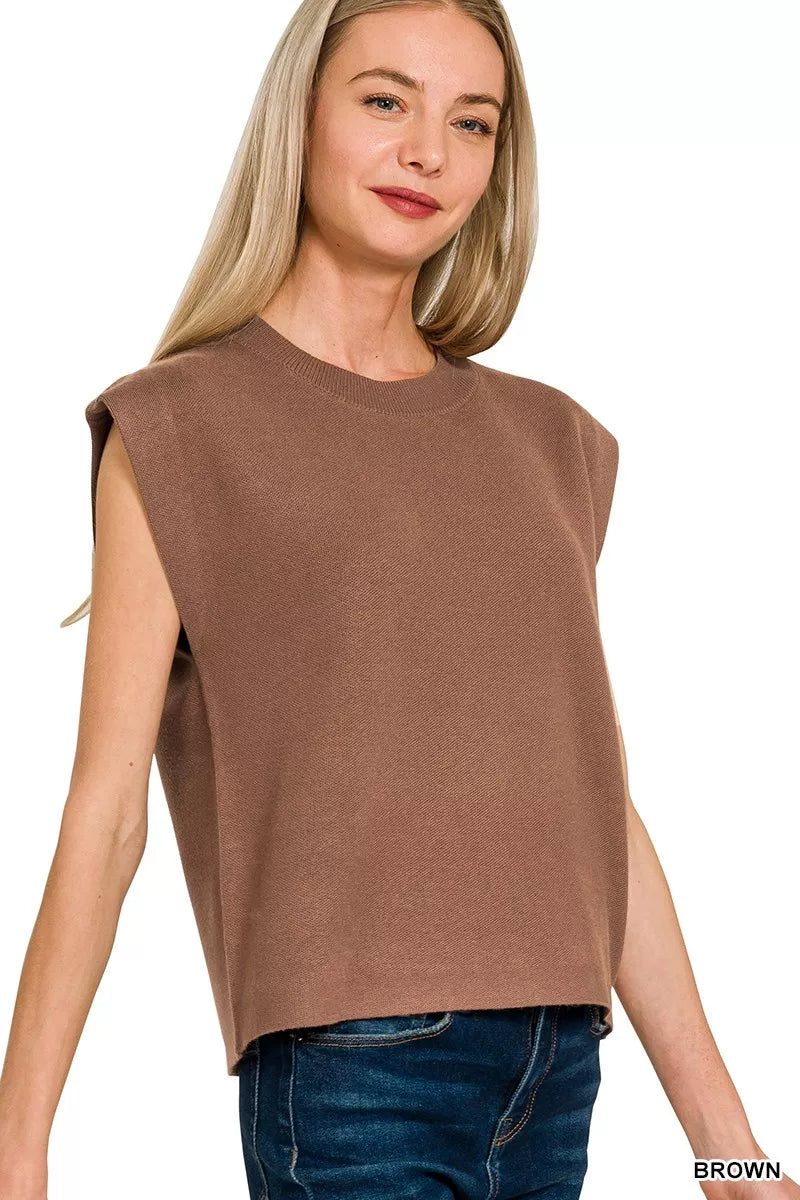 Round Neck Viscose Sweater Vest