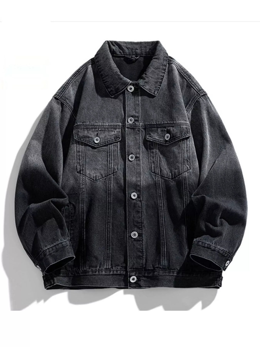 Men's Washed Button Up Denim Jacket