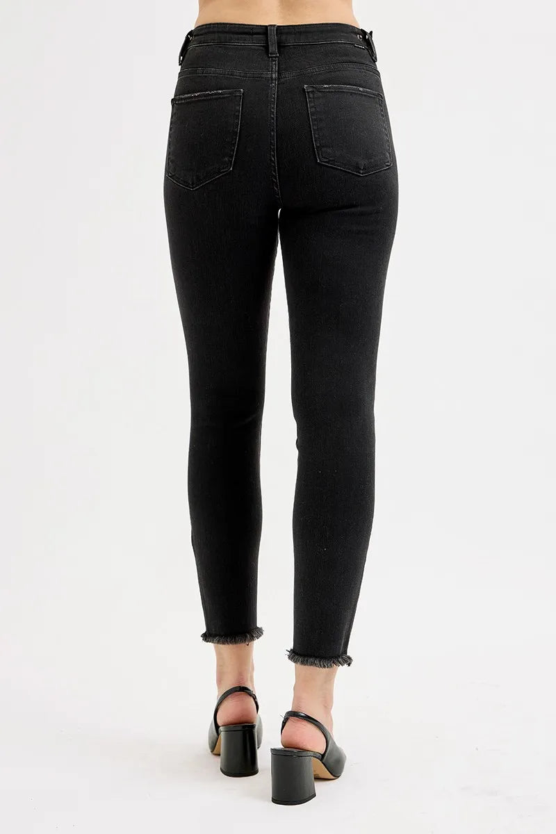 Full Size Tummy Control High Rise Adjustable Waist Skinny Jeans Plus Size