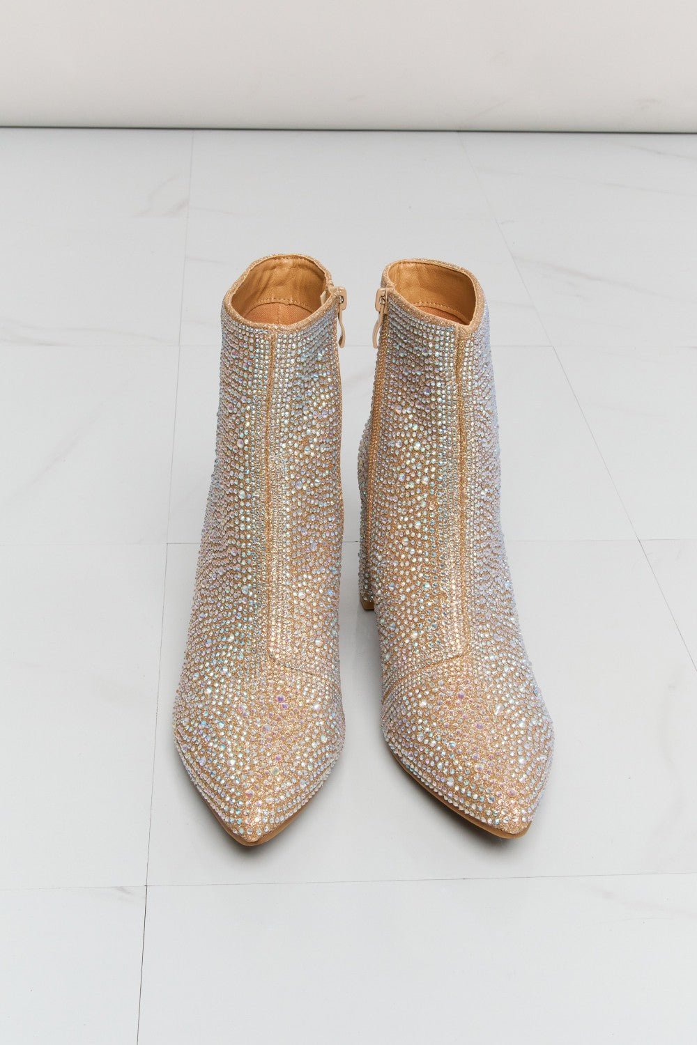 Rhinestone Pointed Toe Booties