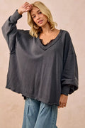 Mineral Washed French Terry Oversized Sweatshirt