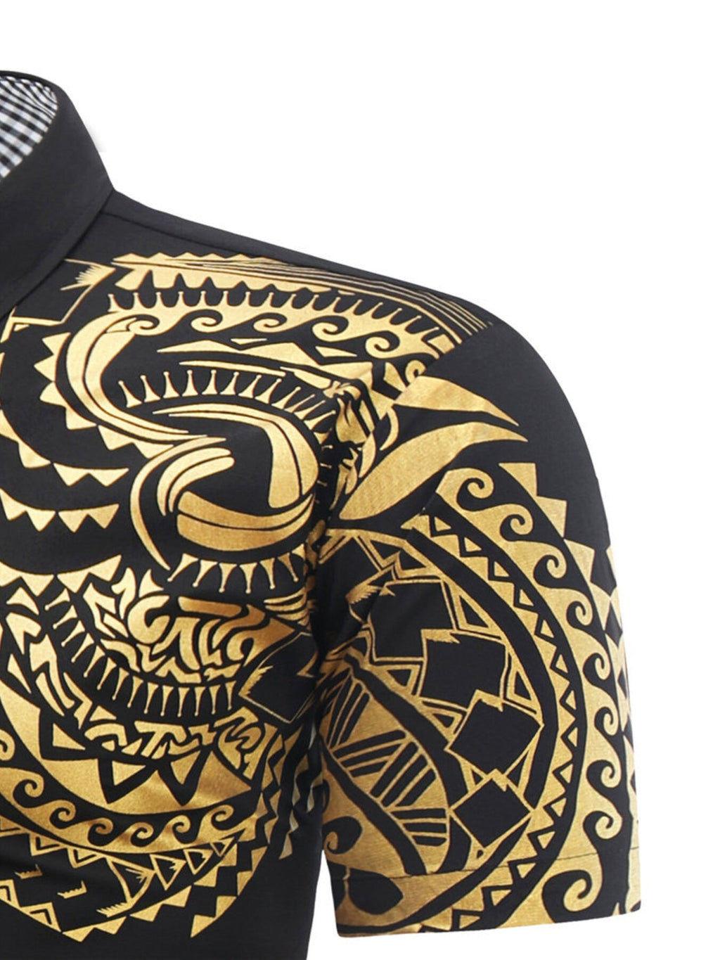 Men's Plus Size Casual Short Sleeve Tribal Print Shirt