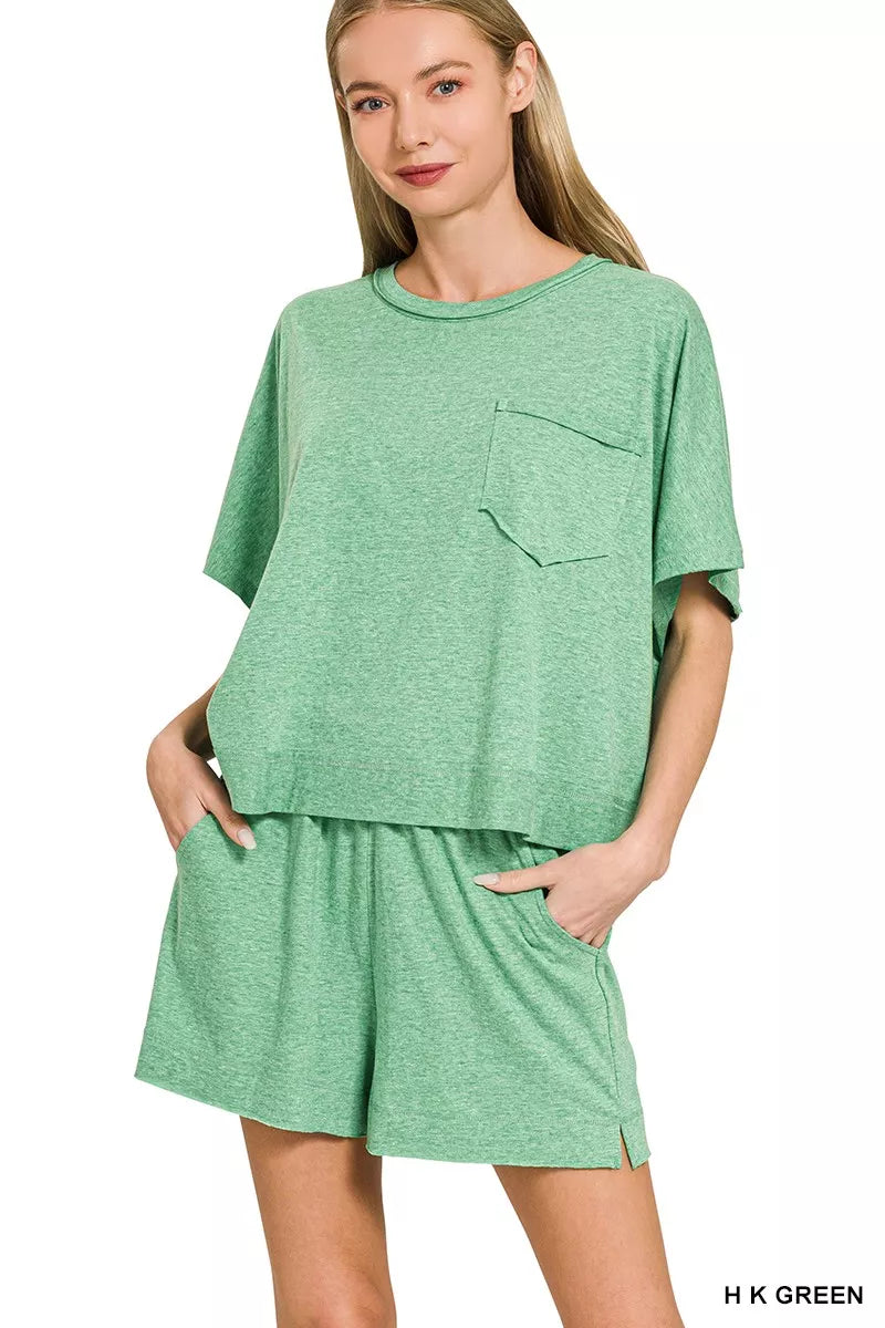 Exposed Seam Boxy Top & Shorts Set