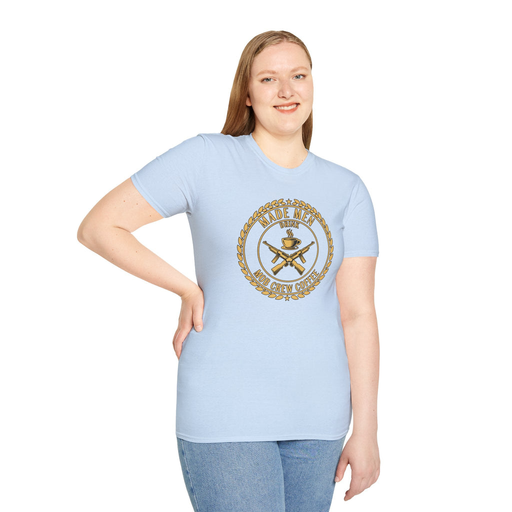 Mob Crew Made Men Drink Mob Crew Coffee T-Shirt - Perfect for Coffee Lovers
