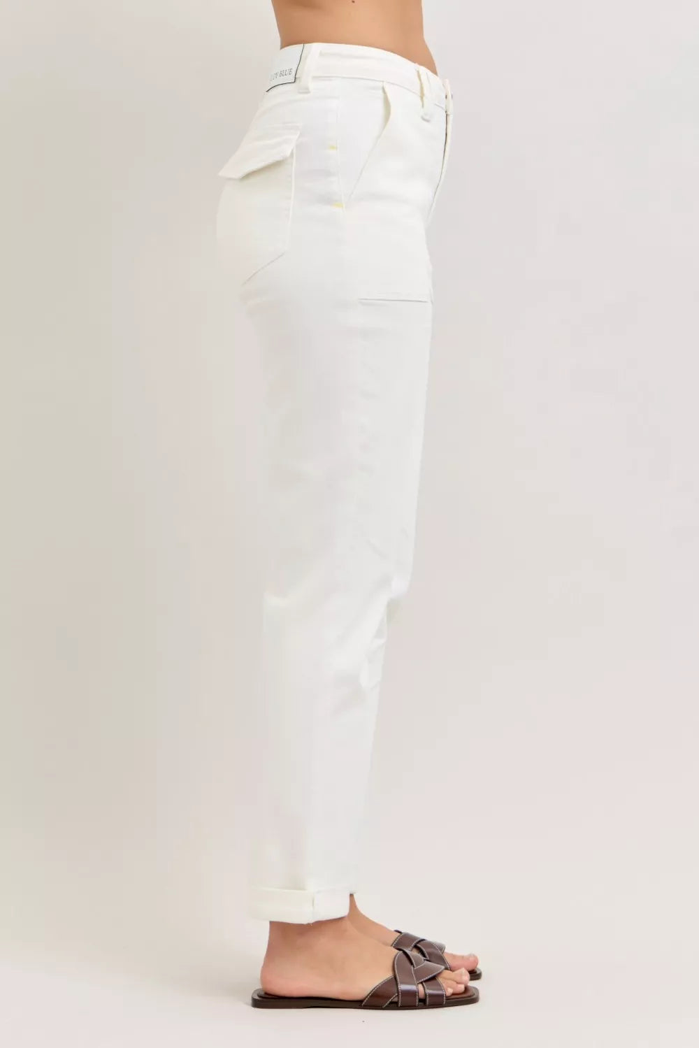 High Waist Jeans with Patch Pockets