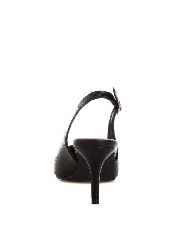 Halins Pointed Toe Slingback Heels