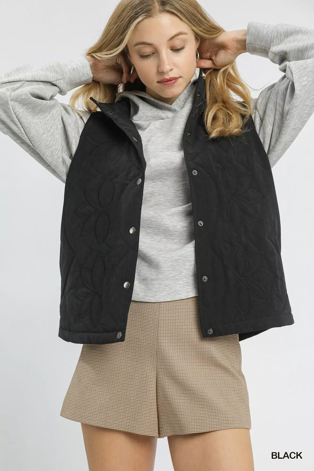 Quilted Embroidered Vest