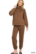 I am a Fashion Junky Scuba Half Zip Sweatshirts and Joggers Set