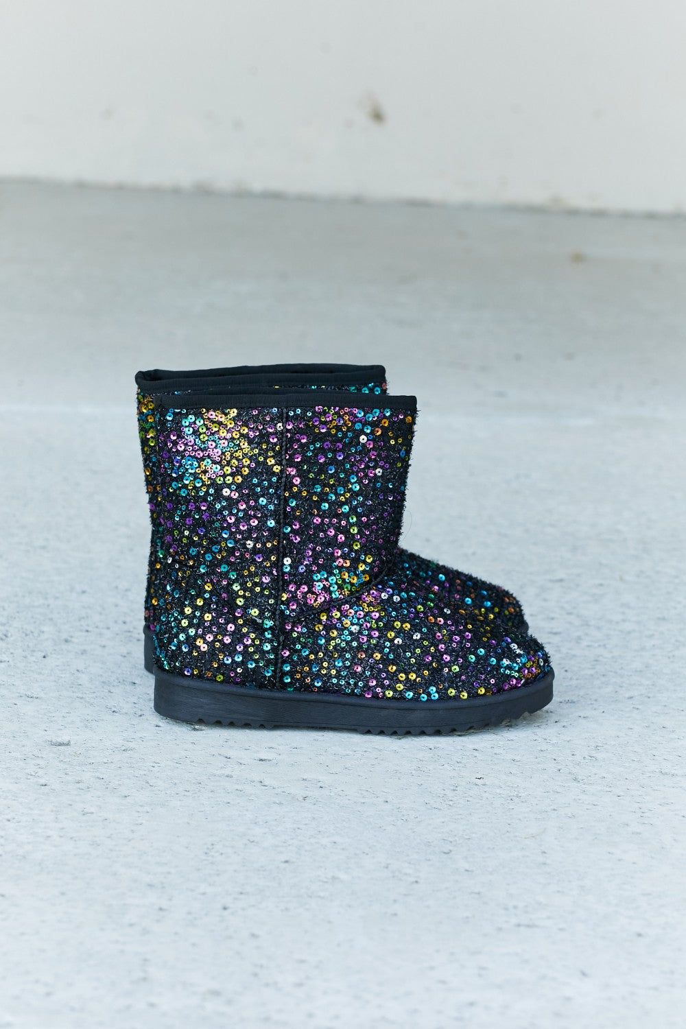 Multicolored Sequin Snow Boots