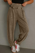 Elmwood Mineral Wash Jogger Style High Waist Casual Pants