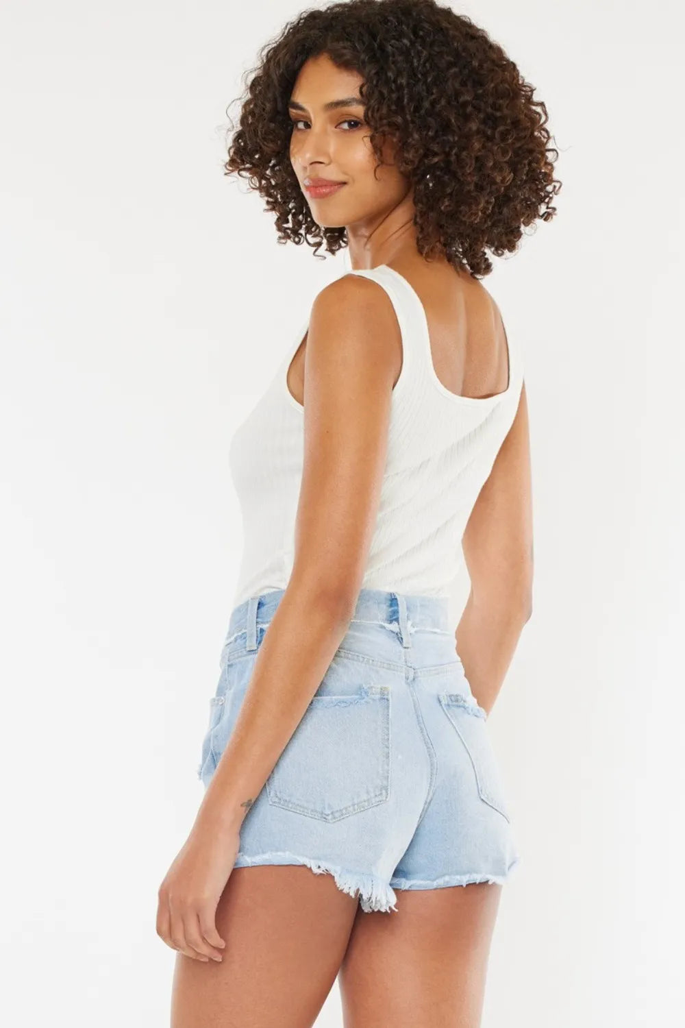 I am a Fashion Junky Distressed Button Fly Denim Shorts