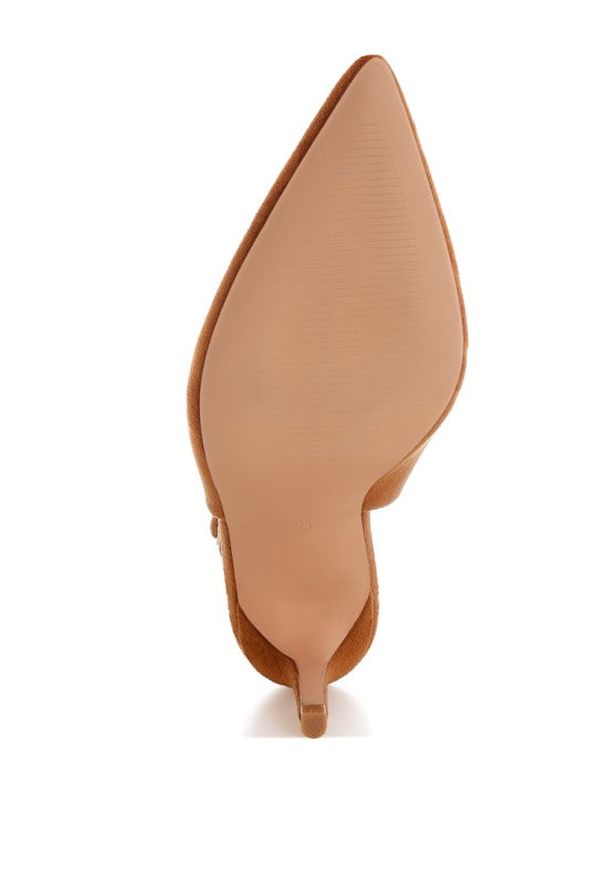 Theobs Soft Microfiber Pointed Toe Slingbacks