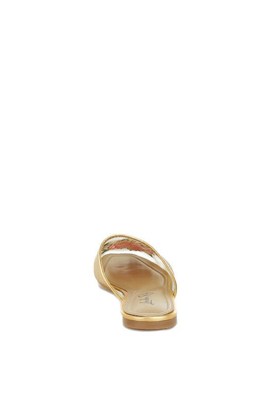 Shara Floral Embroidered Mesh Mules