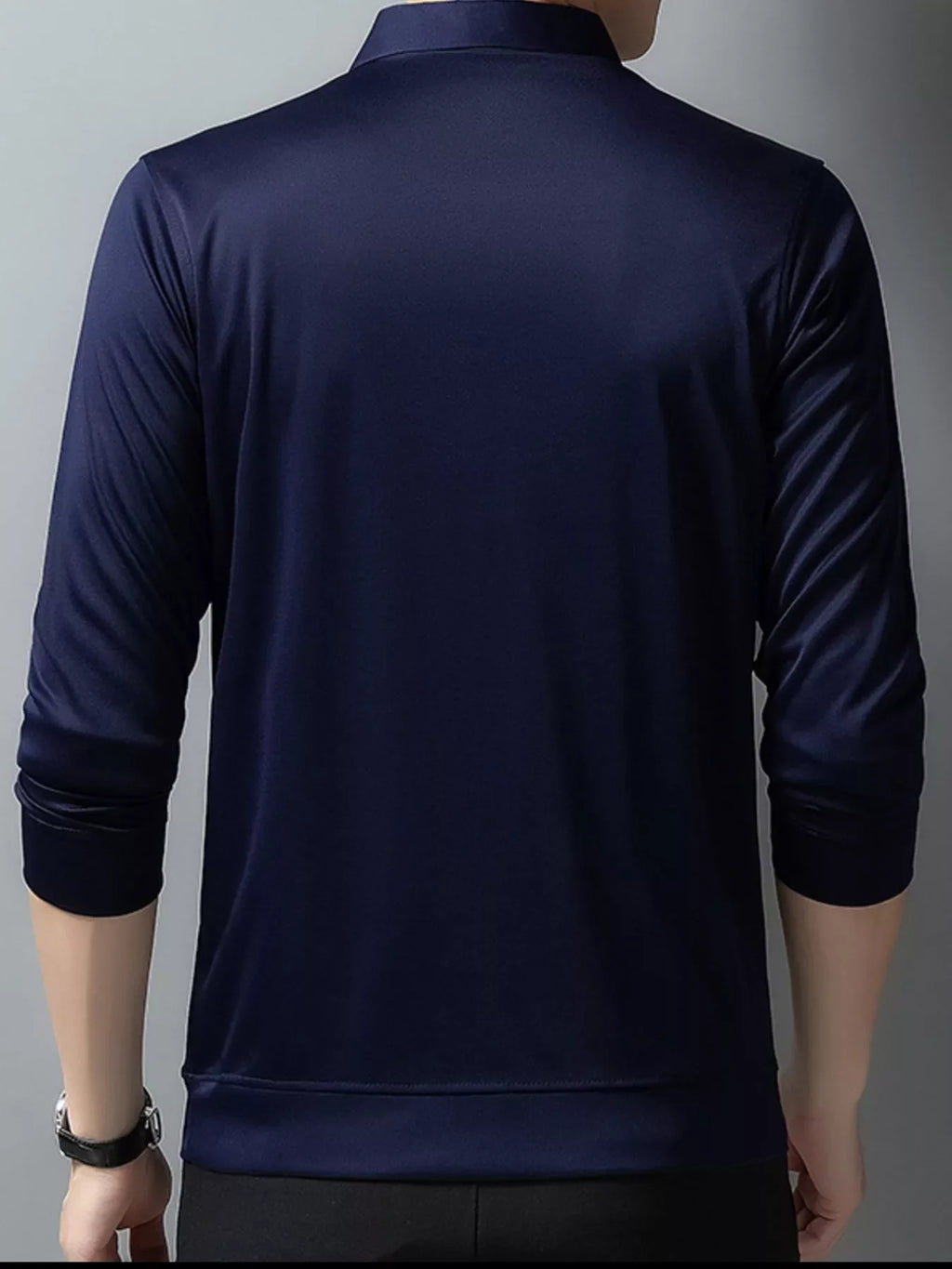 Men's Plus Size Long Sleeve Classic Fit Polo