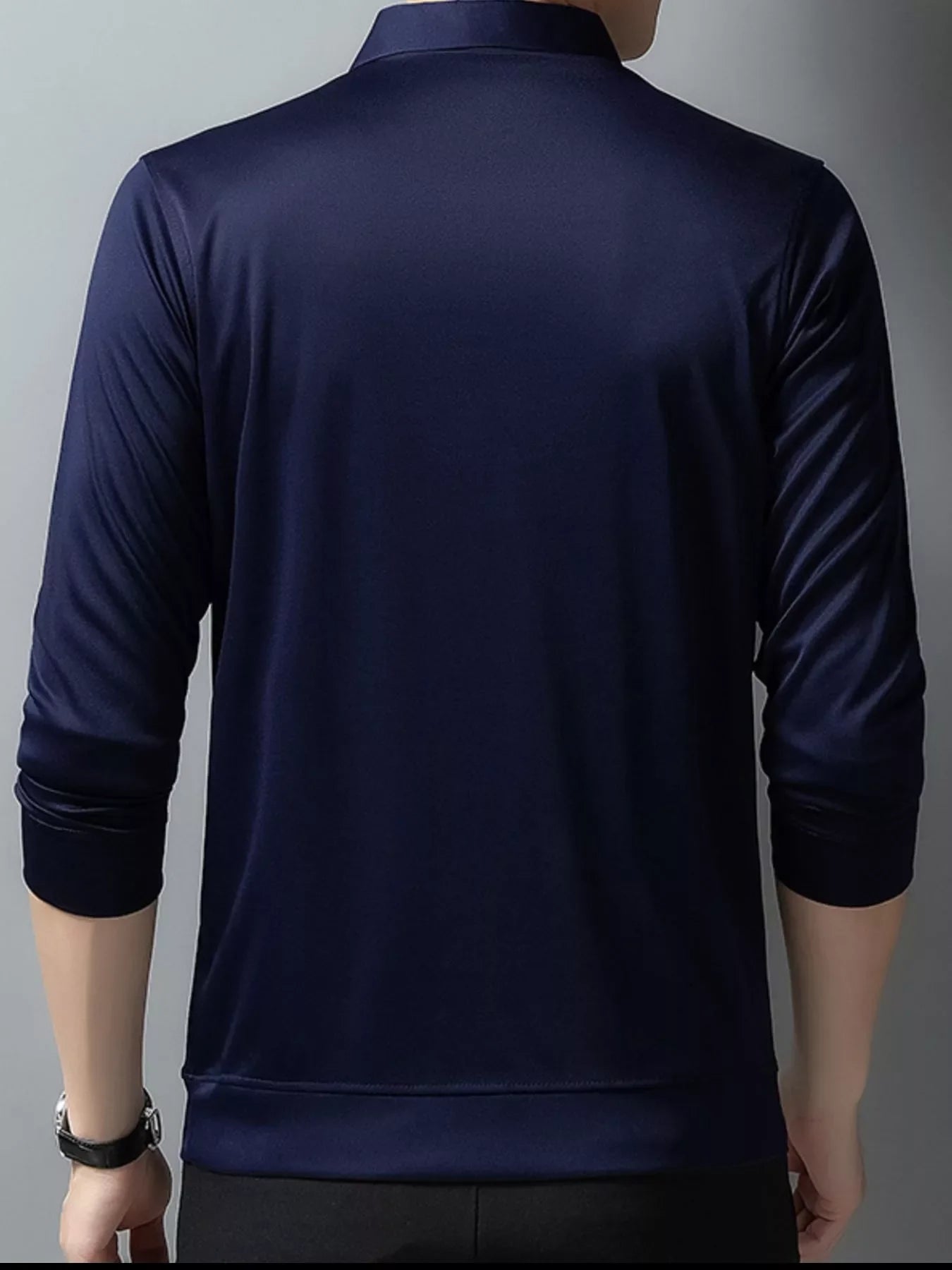 Men's Plus Size Long Sleeve Classic Fit Polo