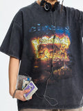 Men's Vintage Graphic Round Neck Oversized T-Shirt