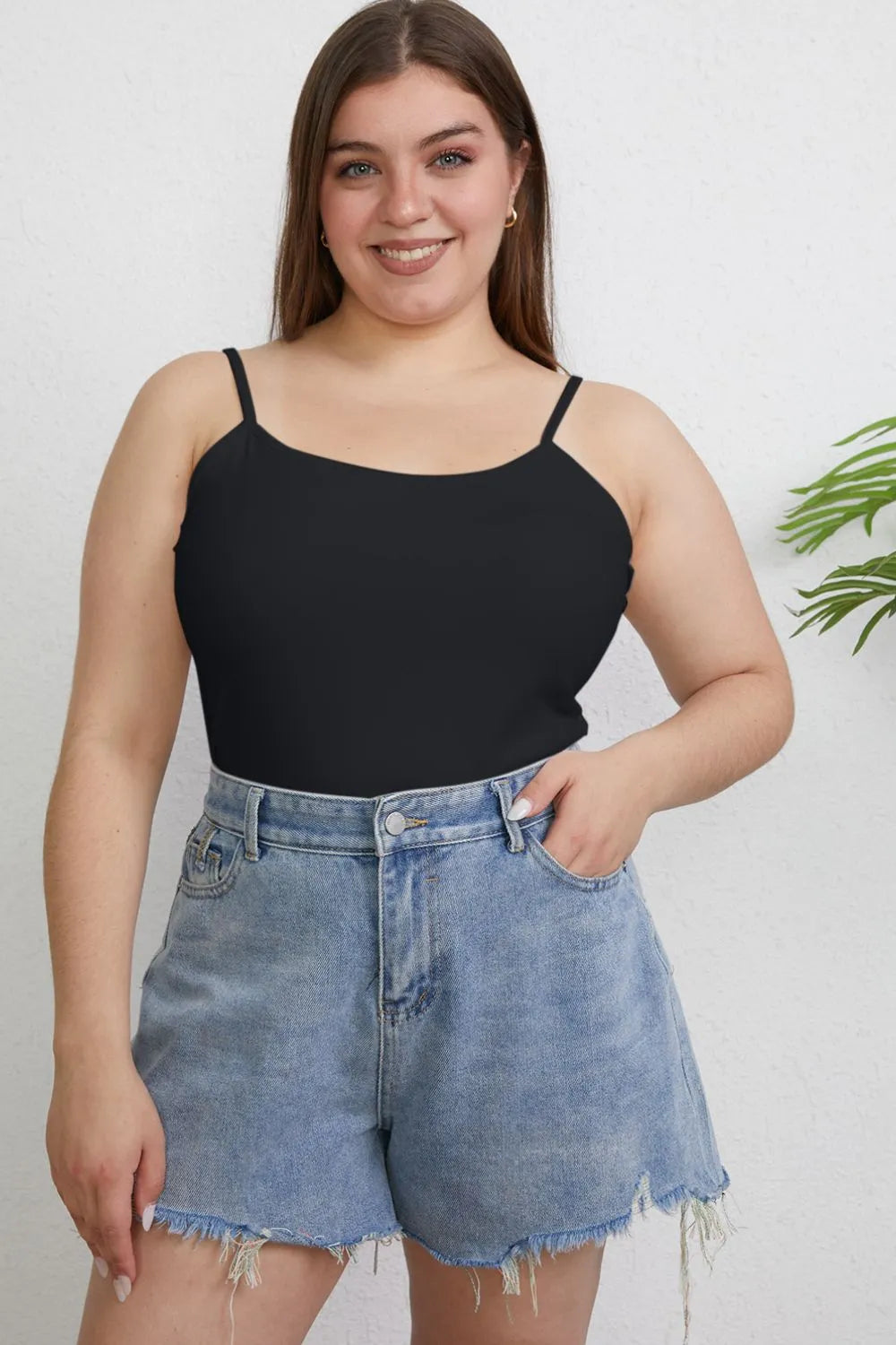 Full Size Round Neck Slim Cami Plus Size