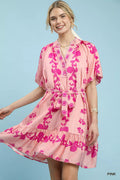 Floral Tie-Waist Boho Mini Dress