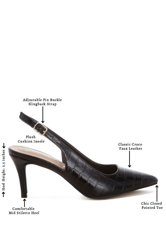 Halins Pointed Toe Slingback Heels
