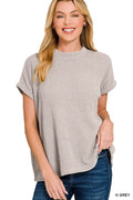 Chenille Waffle Cap Sleeve Sweater