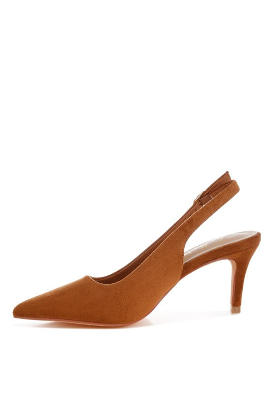 Theobs Soft Microfiber Pointed Toe Slingbacks