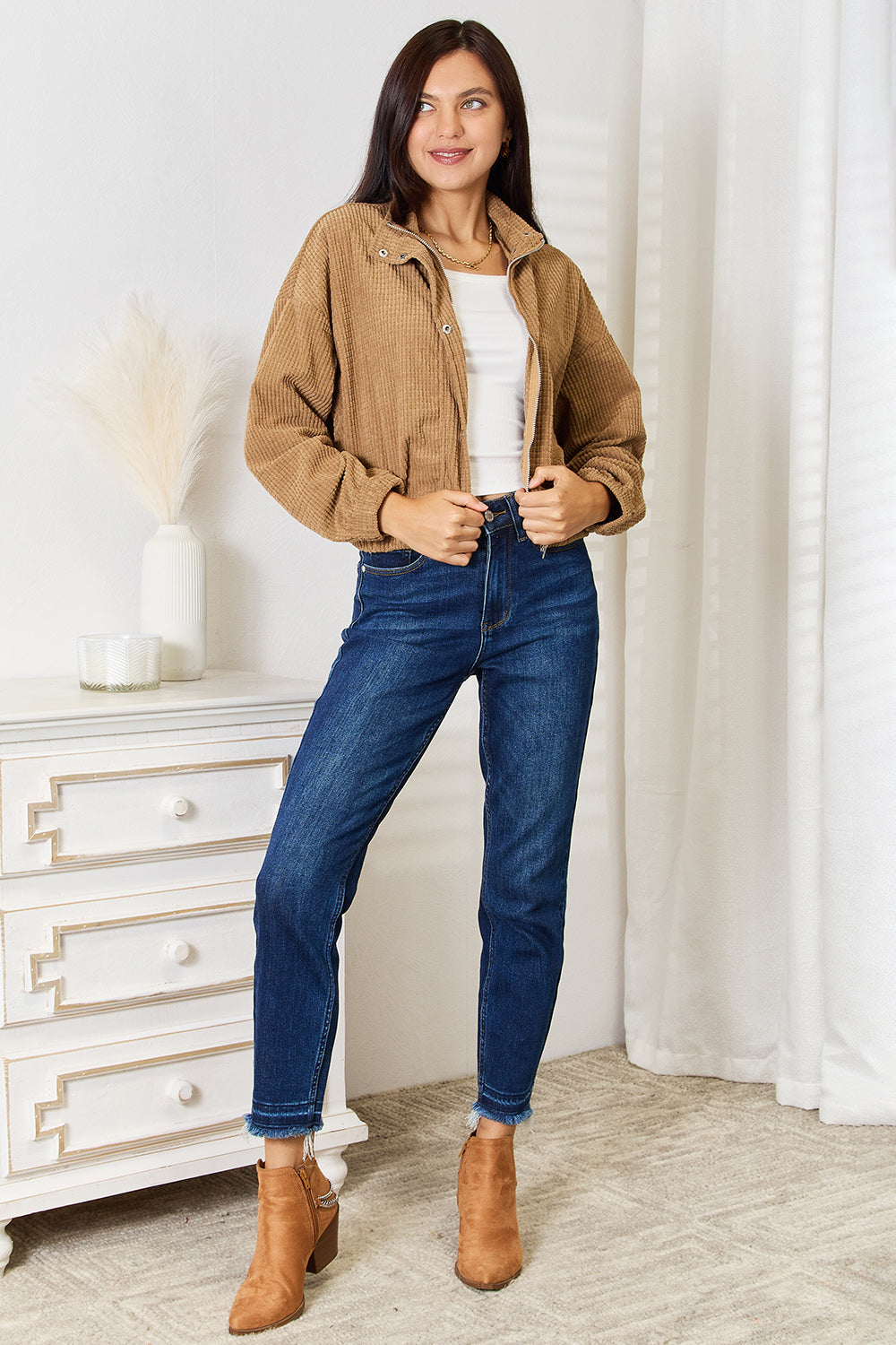 I am a Fashion Junky Long Sleeve Dropped Shoulder Jacket
