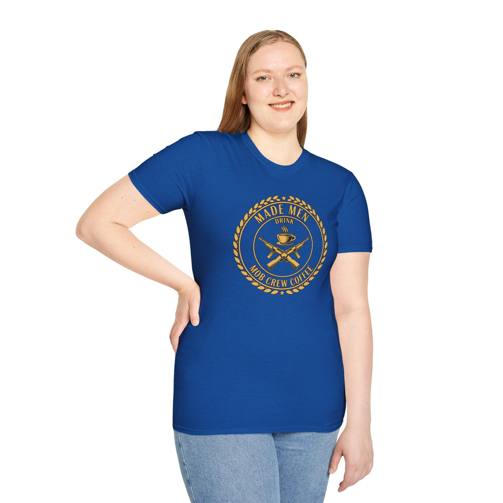 Mob Crew Made Men Drink Mob Crew Coffee T-Shirt - Perfect for Coffee Lovers