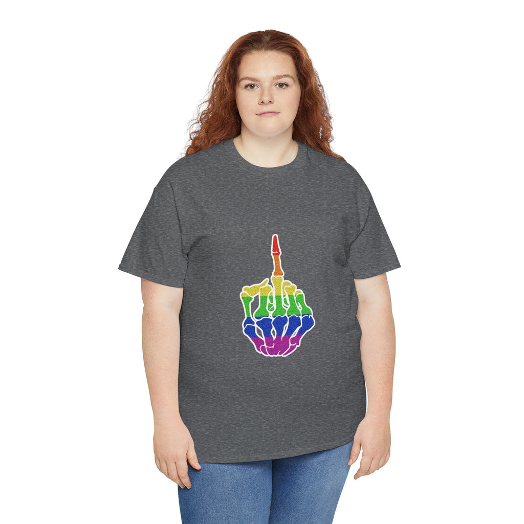 Rainbow Rebellion Skeleton Hand Unisex Cotton Top