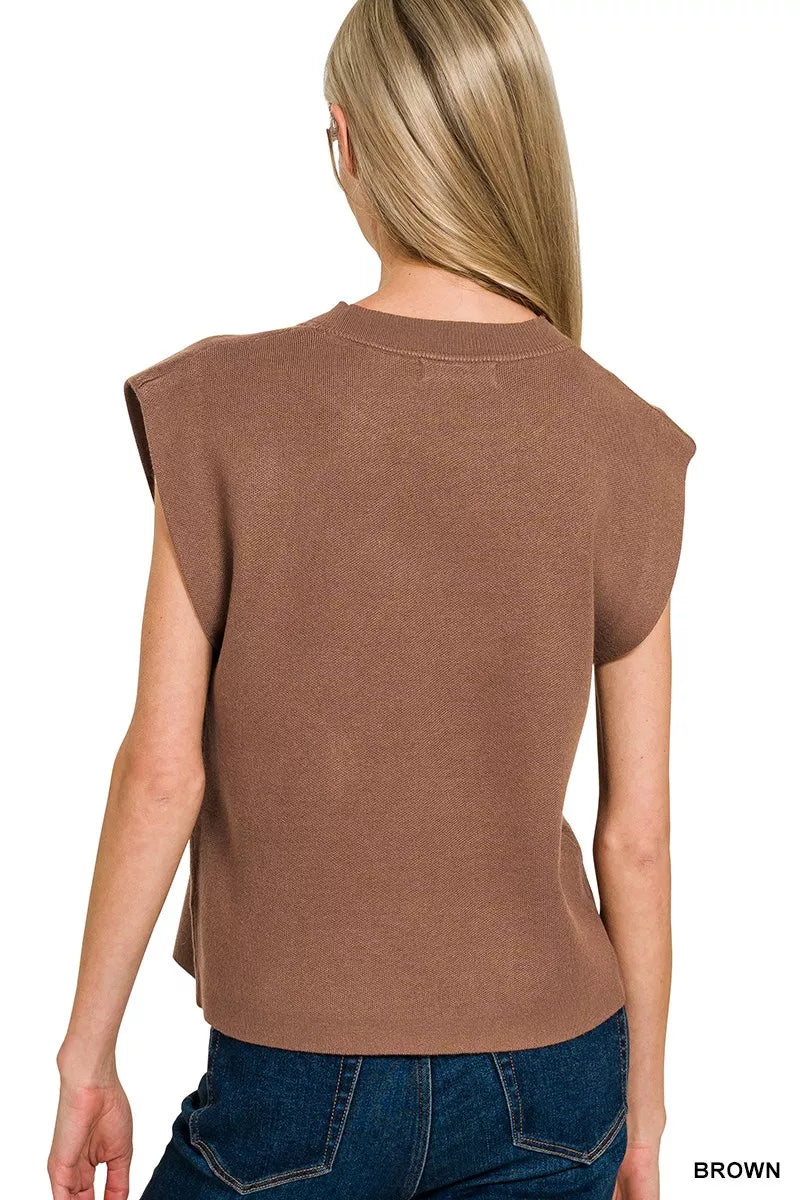 Round Neck Viscose Sweater Vest