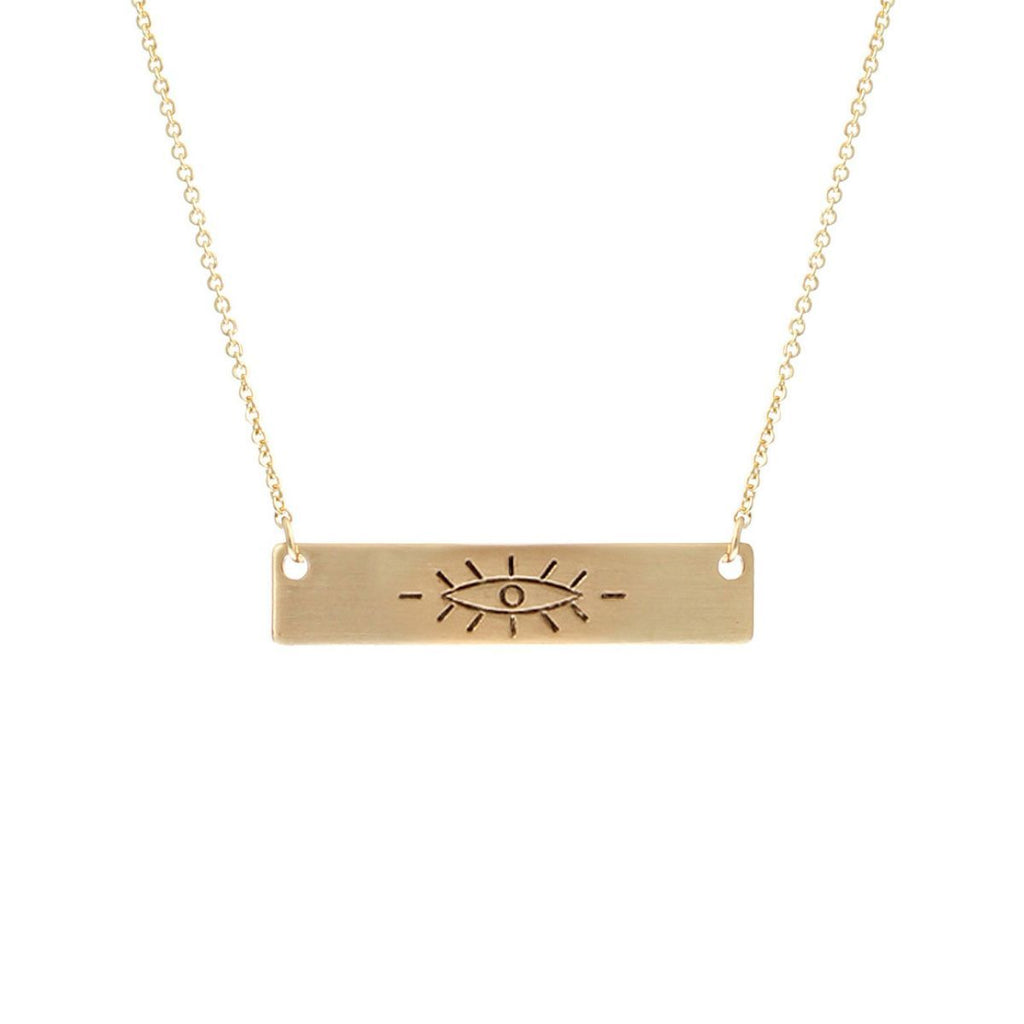 Statement Gold Evil Eye Necklace Stylish Fashion Jewelry Accessory