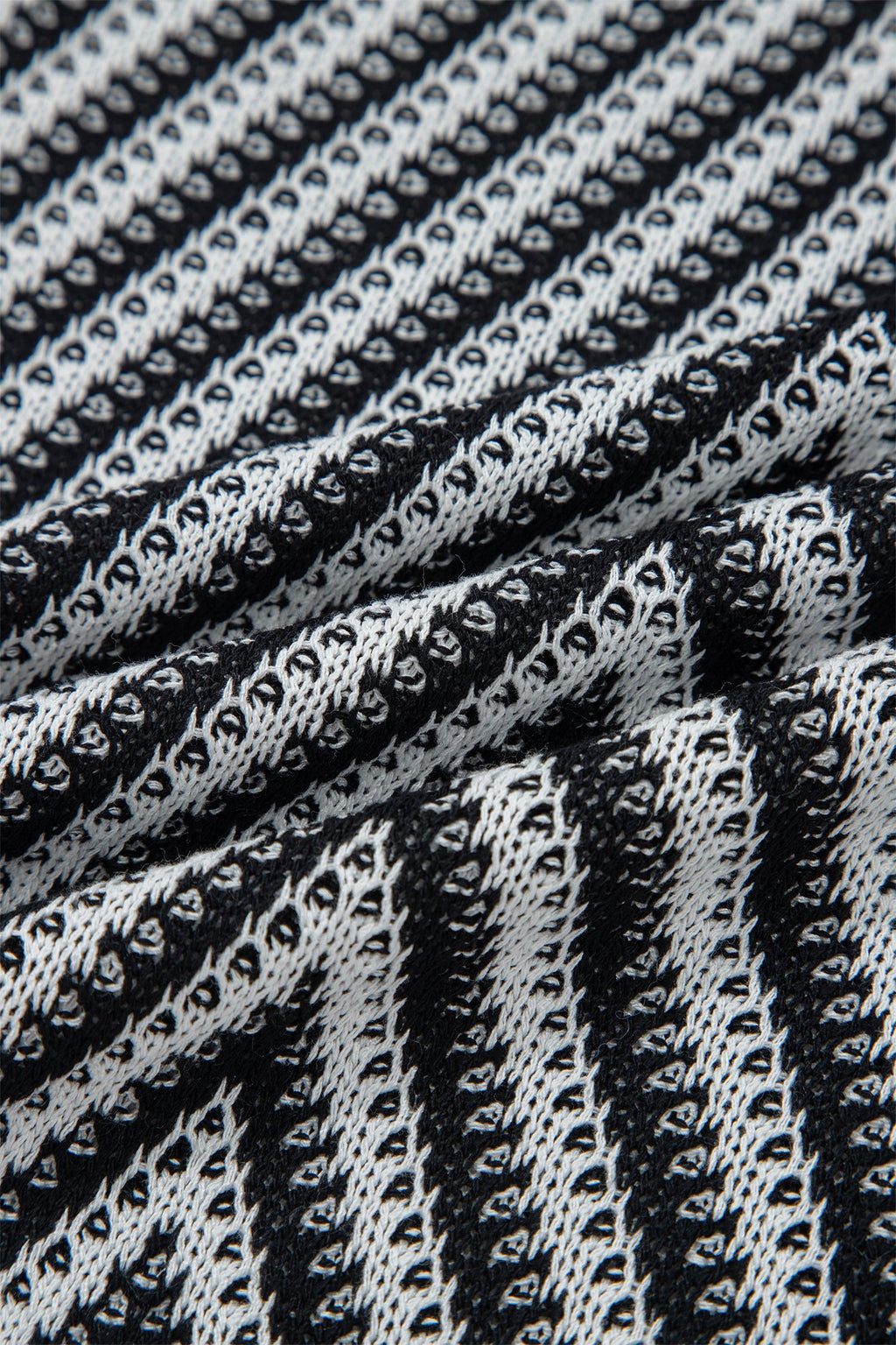 Black Contrast Chevron Knit V Neck Sweater Vest