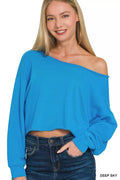 French Terry Boatneck Crop Top