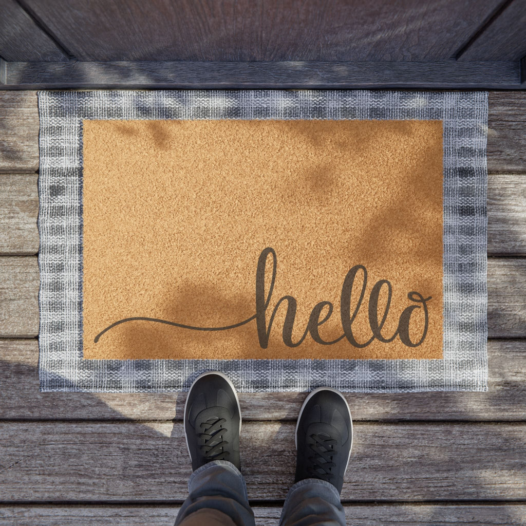 Hello Doormat - Classic Welcome Mat for Front Door