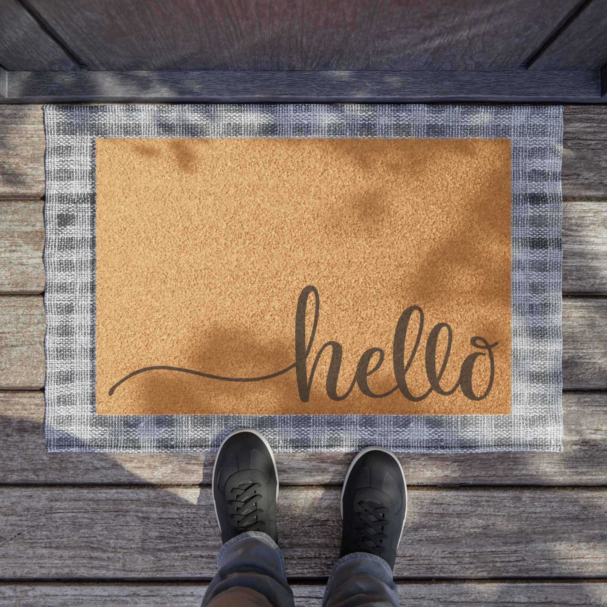Hello Doormat - Classic Welcome Mat for Front Door