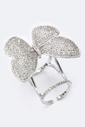 Statement CZ Kinetic Butterfly Ring Stylish Fashion Jewelry Accessory
