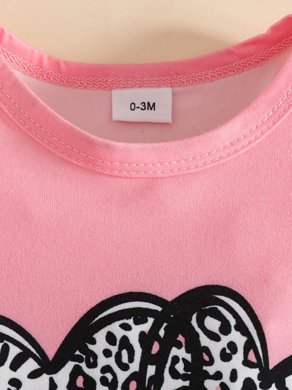Children's Leopard Heart Bodysuit and Shorts Set with Headband