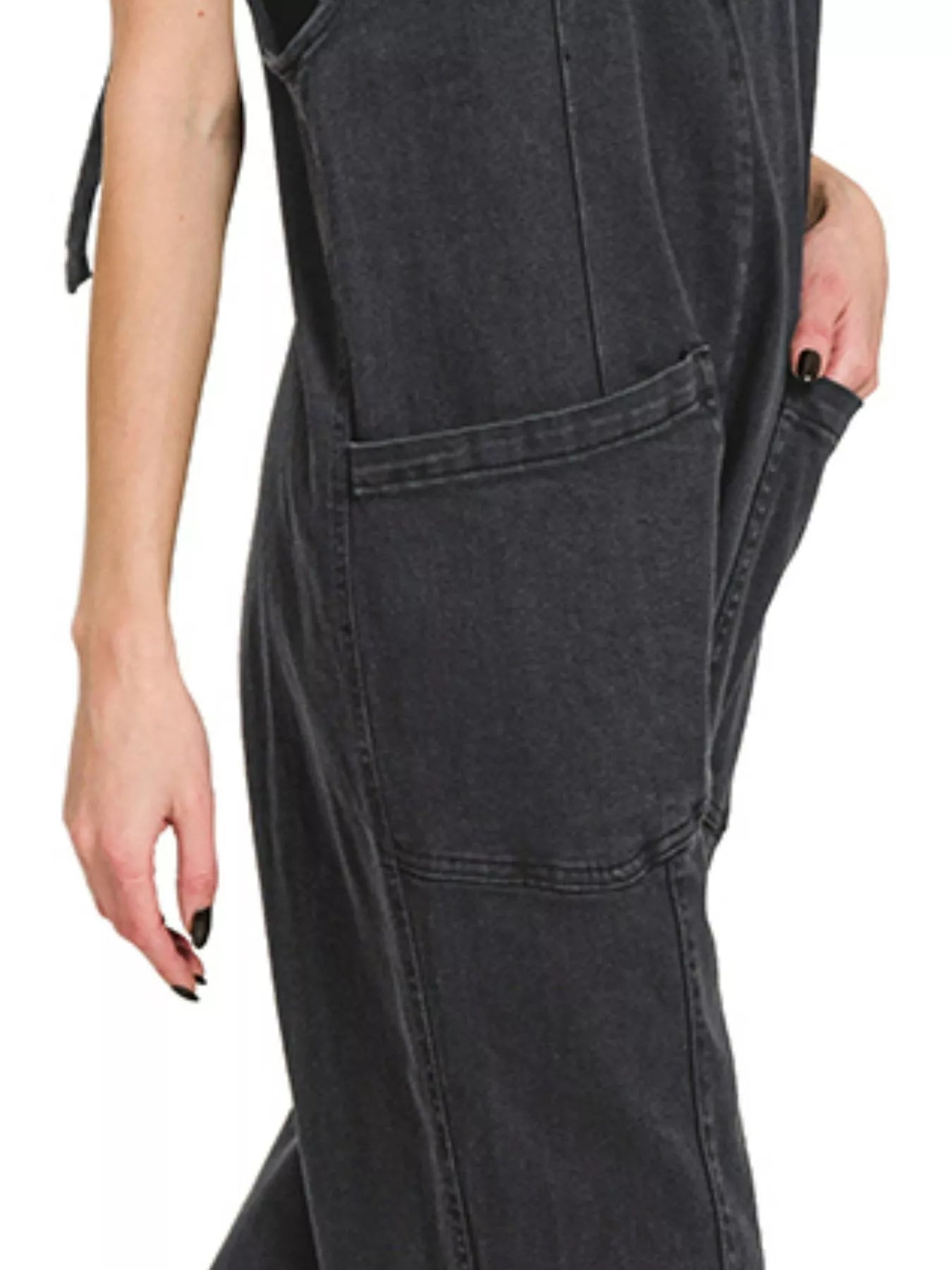 Casual Adjustable Strap Baggy Jumpsuit with Pocket