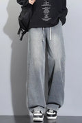Men's Full Size Vintage Wash Wide Leg Jeans Plus Size
