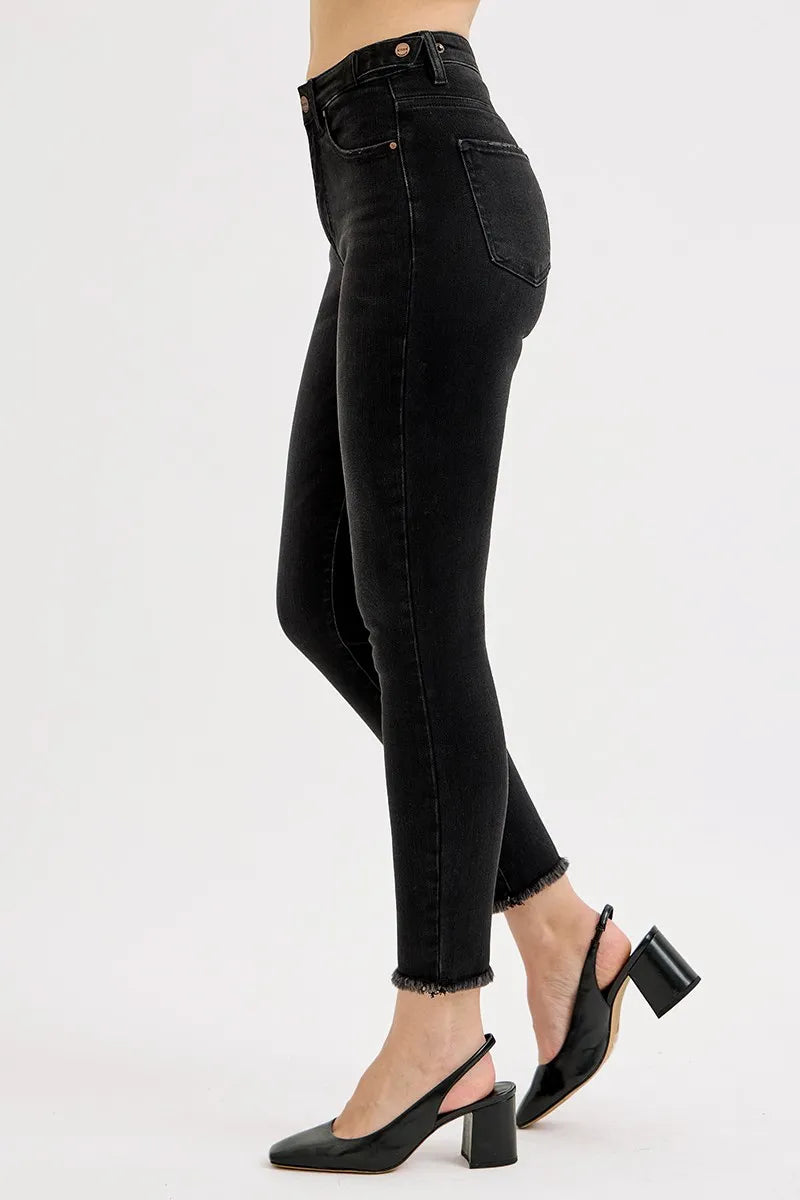 Full Size Tummy Control High Rise Adjustable Waist Skinny Jeans Plus Size