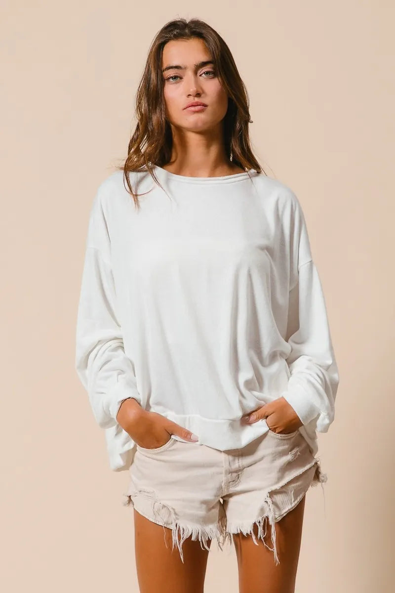Loop Terry Pull Over With Cut Edge Band