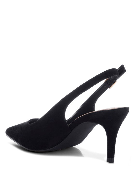 Theobs Soft Microfiber Pointed Toe Slingbacks