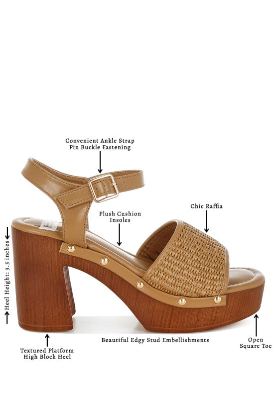 Mazaro Raffia Chunky Sandals