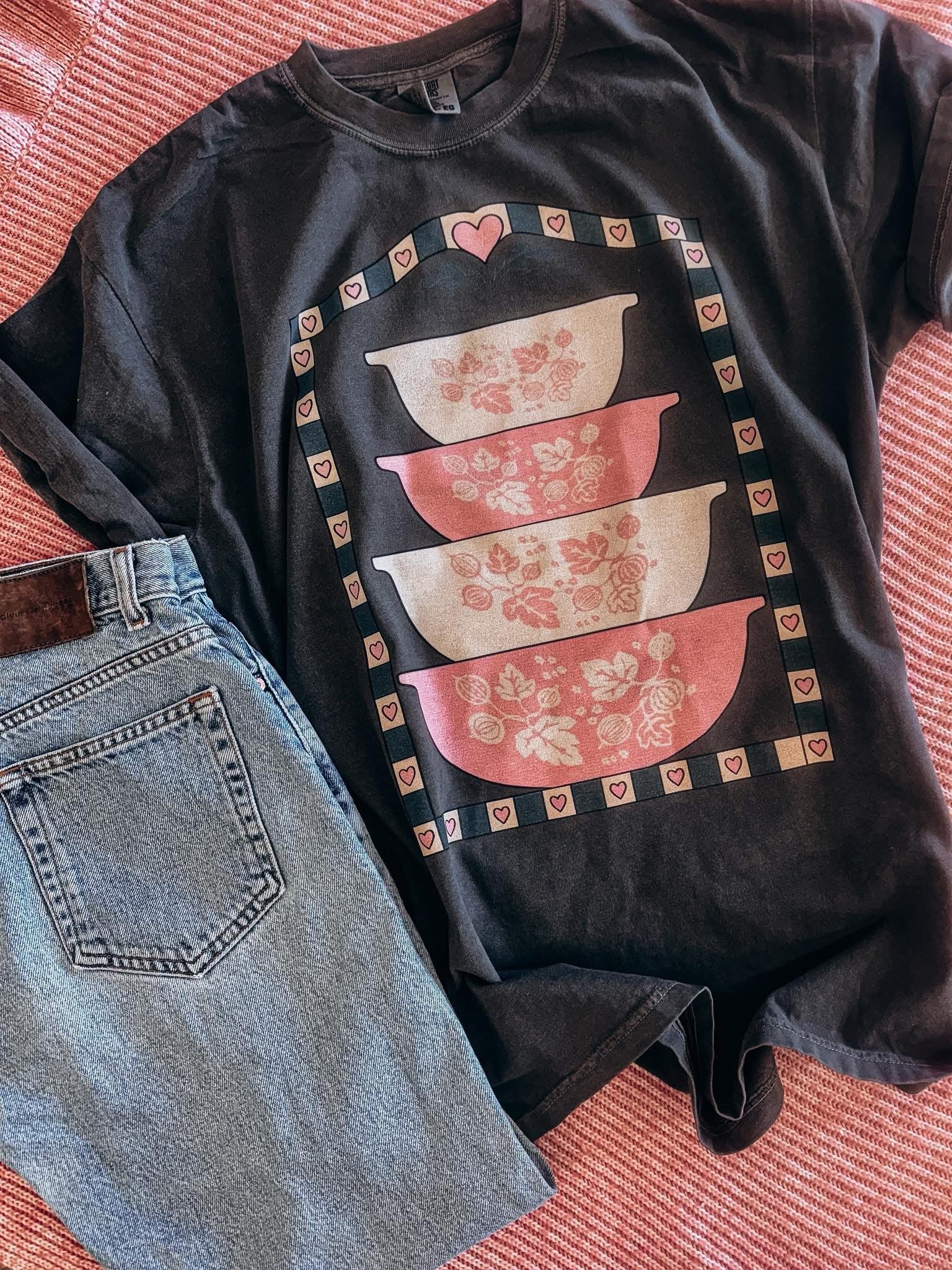 Pink Grandma’s Kitchen Dishes Comfort Colors Graphic Tee