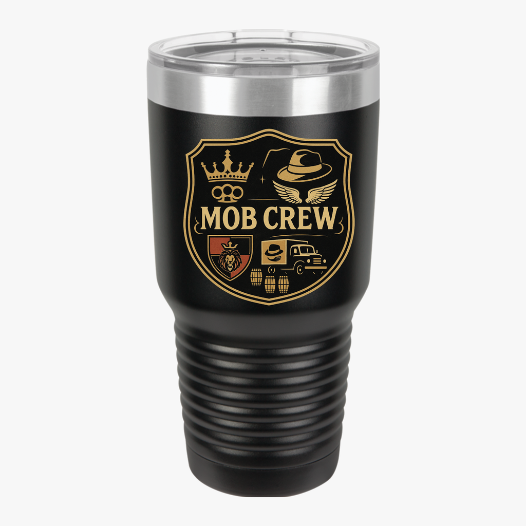 Mob Crew 30oz Insulated Tumbler - Family Shield Travel Mug for Coffee Lovers