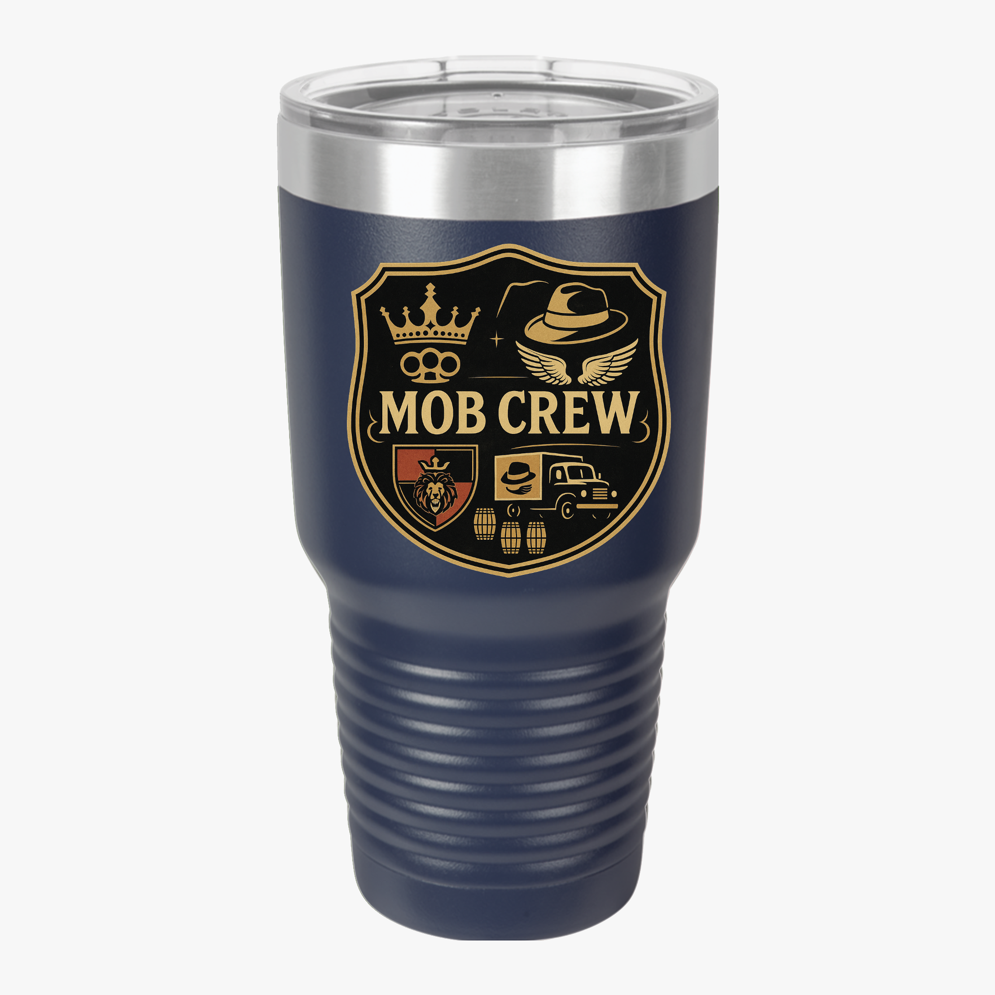Mob Crew 30oz Insulated Tumbler - Family Shield Travel Mug for Coffee Lovers