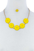 Fashion Cute Multi Tender Flower Necklace And Earring Set