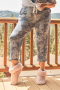 Plus Navy Tie-dye High-waisted Sweatpants