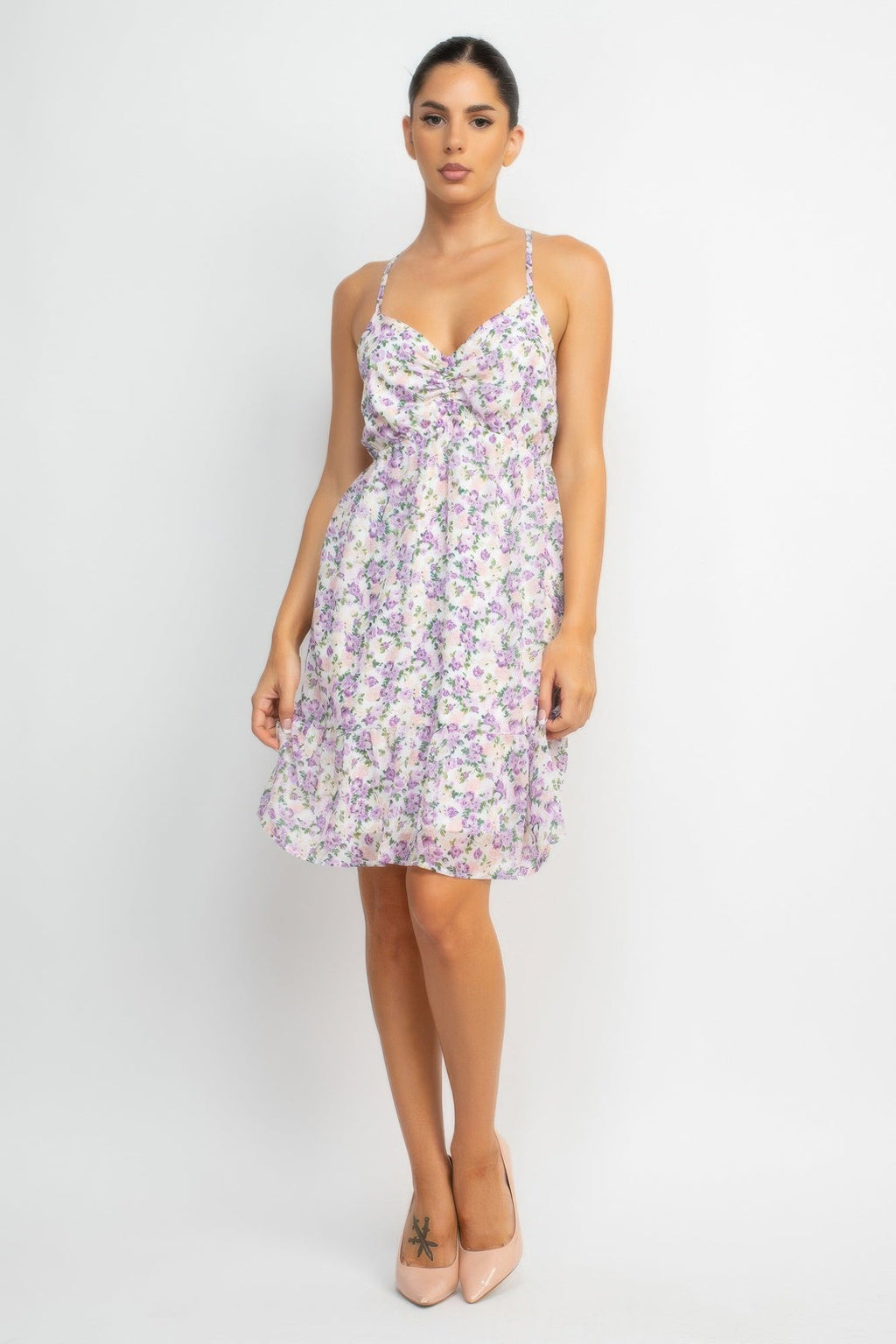 Double Strap Back Mini Dress